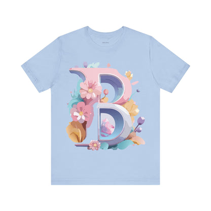Natural Cotton Tee Shirt - Letters Collection - B Printify