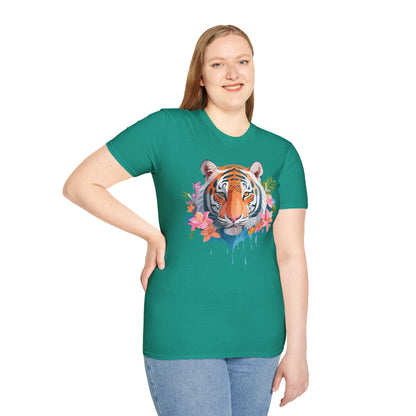 Tiger Shirt Unisex Animal Tee Gildan Softstyle 64000 Cotton Tee