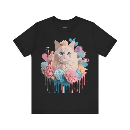 Natural Cotton Tee Shirt with Cat Printify