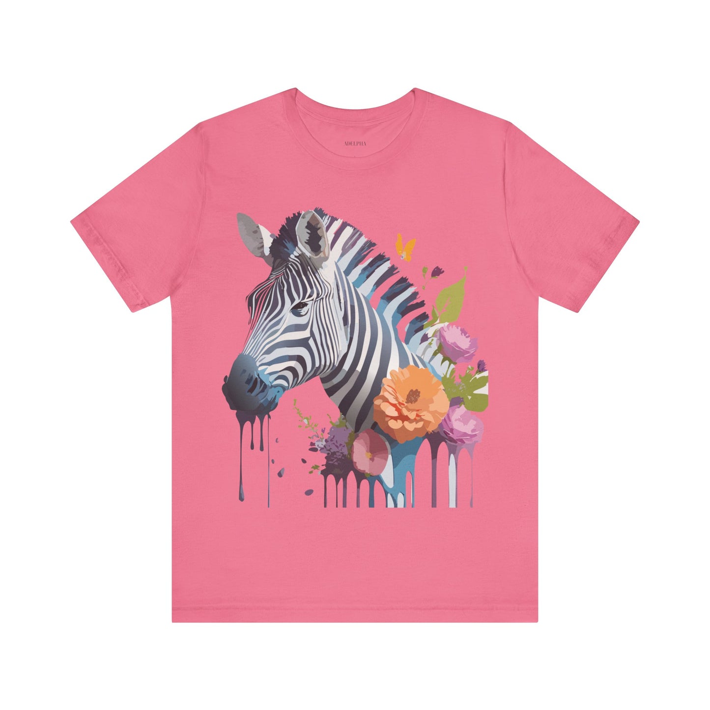 Natural Cotton Tee Shirt with Zebra