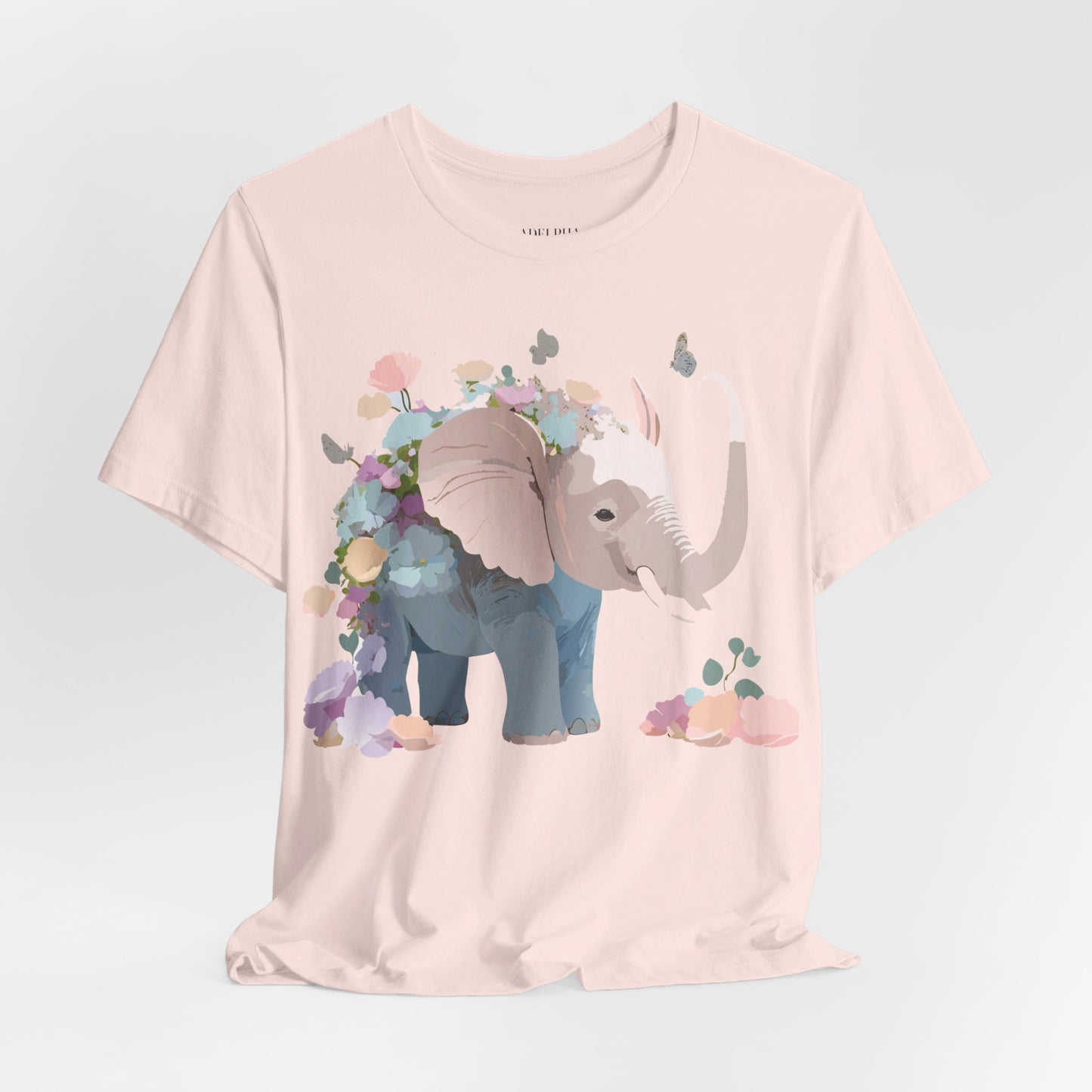 Natural Cotton Tee Shirt with Elephant