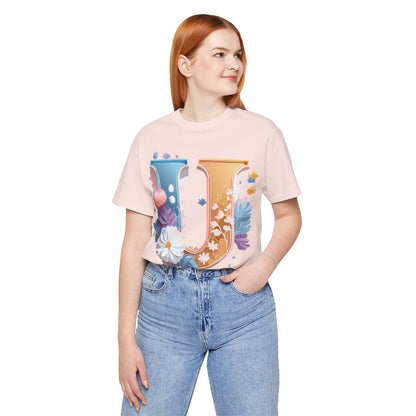 Natural Cotton Tee Shirt - Letters Collection - U Printify