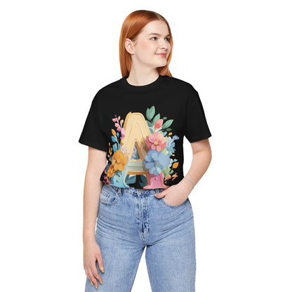 Natural Cotton Tee Shirt - Letters Collection - A Printify
