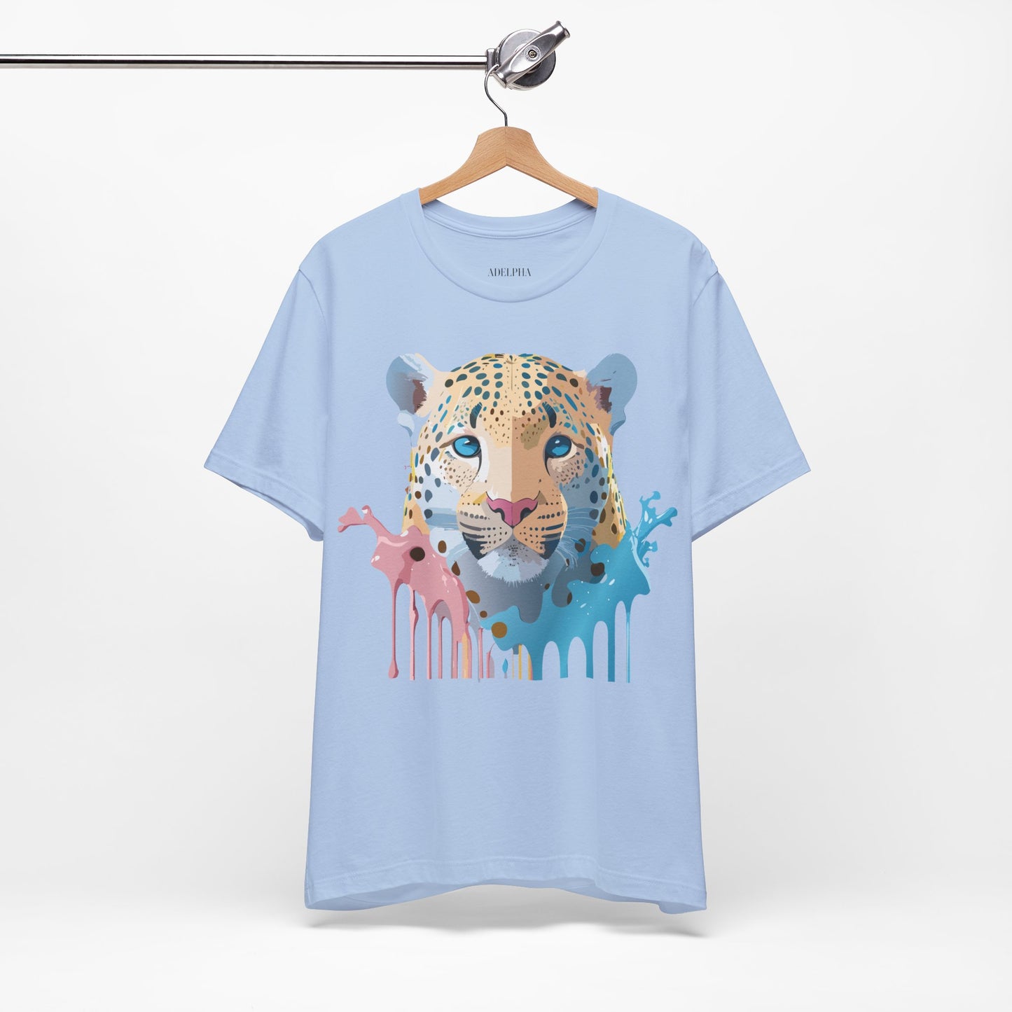 Natural Cotton Tee Shirt with Cheetah