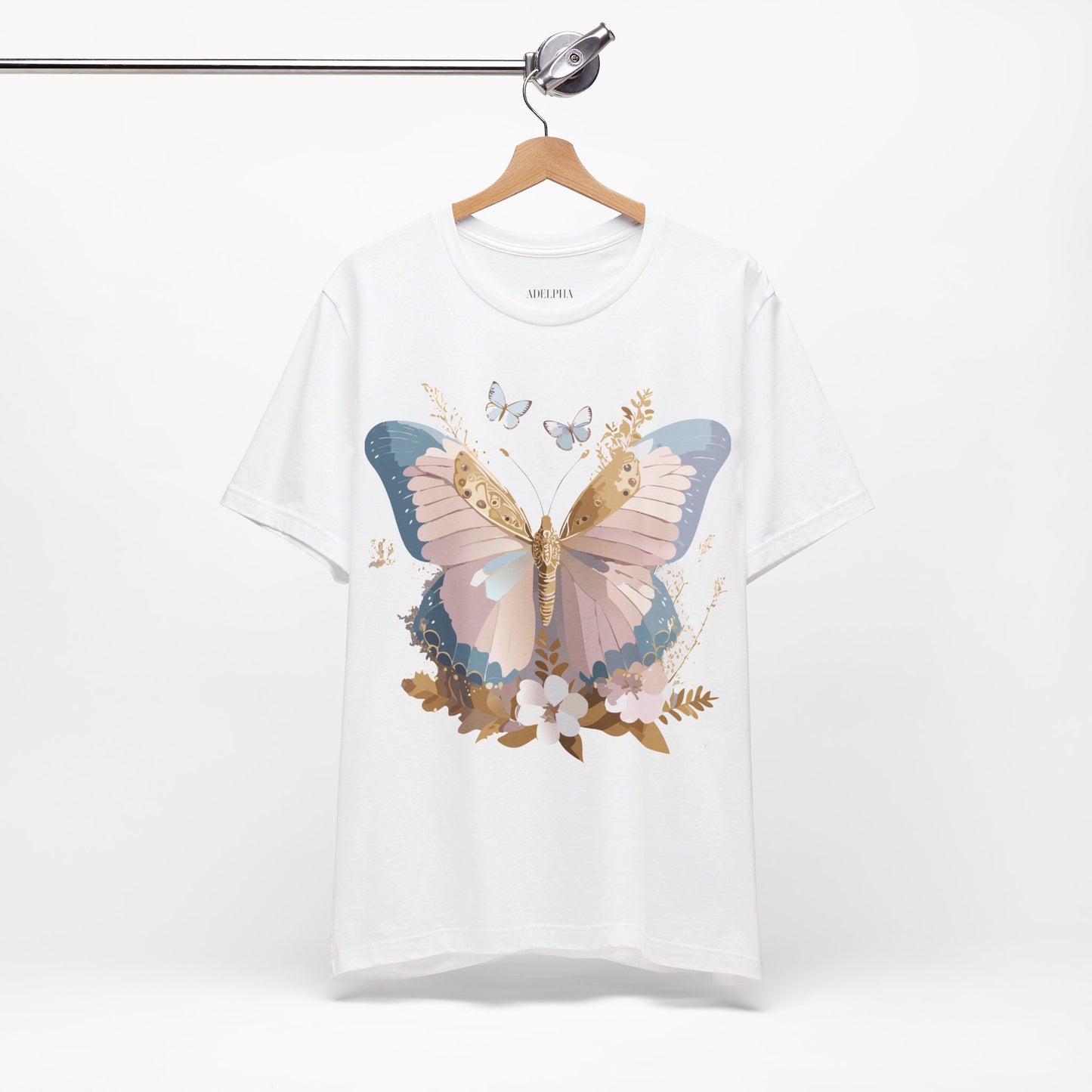 T-shirt en coton naturel avec papillon