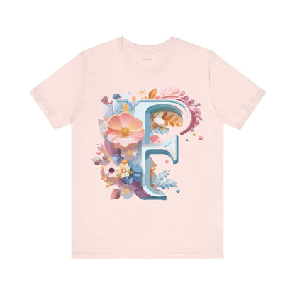 Natural Cotton Tee Shirt - Letters Collection - F Printify