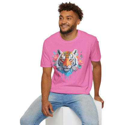 Tiger Shirt Unisex Animal Tee 100 Percent Ring Spun Cotton Softstyle