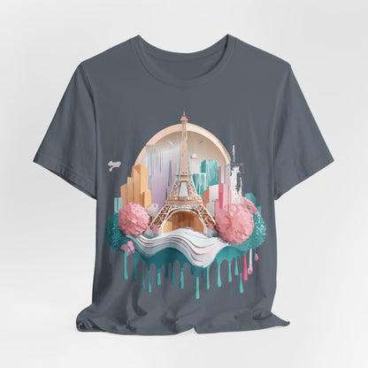 Natural Cotton Tee Shirt - Beautiful Places Collection - Paris Printify