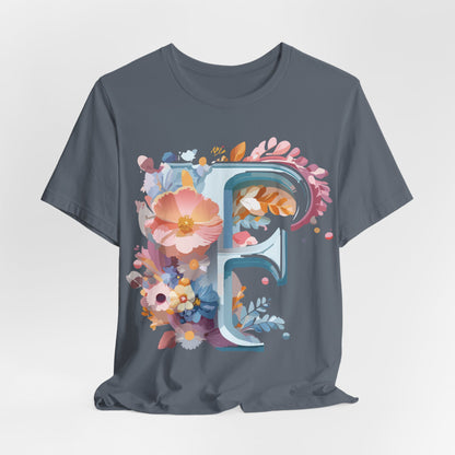 Natural Cotton Tee Shirt - Letters Collection - F Printify