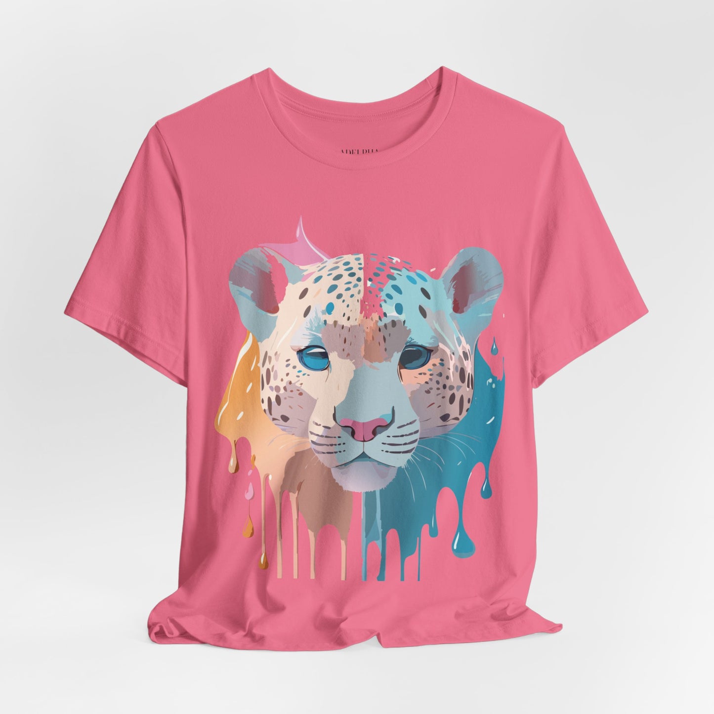 Natural Cotton Tee Shirt with Cheetah