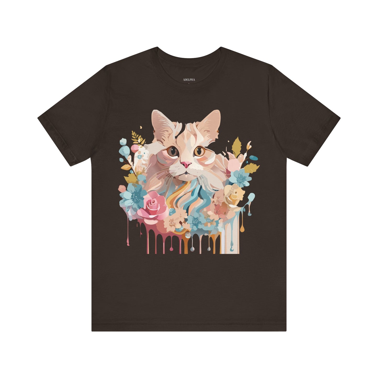 Natural Cotton Tee Shirt with Cat