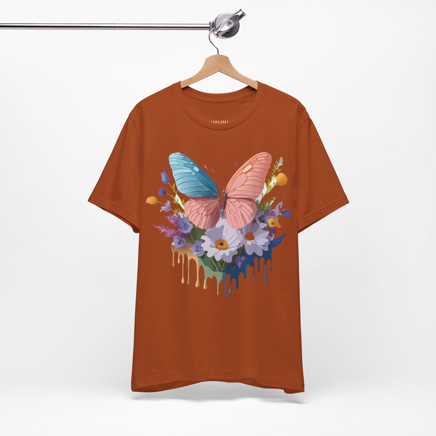 T-Shirt aus natürlicher Baumwolle mit Schmetterling