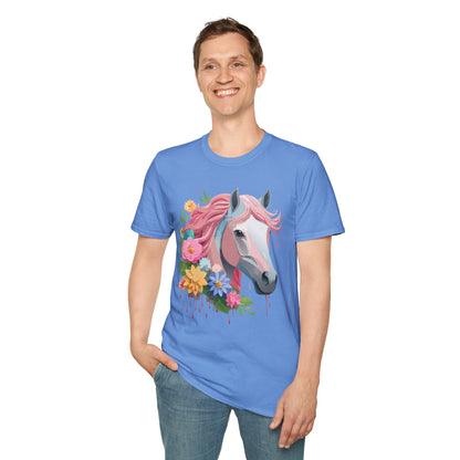 Unisex Horse Shirt Softstyle Cotton Tee With Animal Print Design