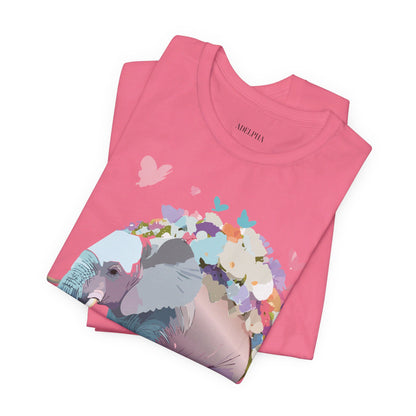 Natural Cotton Tee Shirt with Elephant Printify