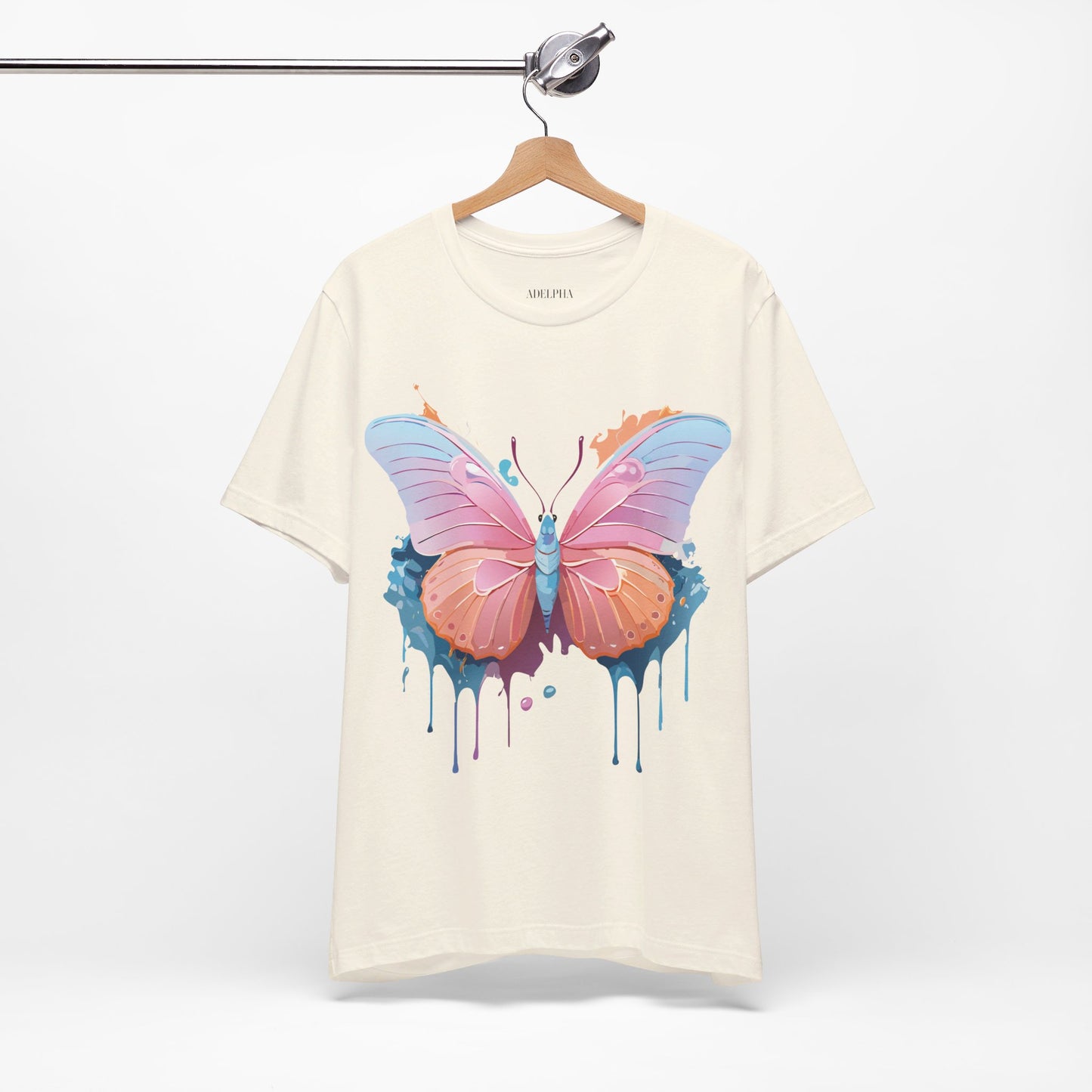 T-shirt en coton naturel avec papillon