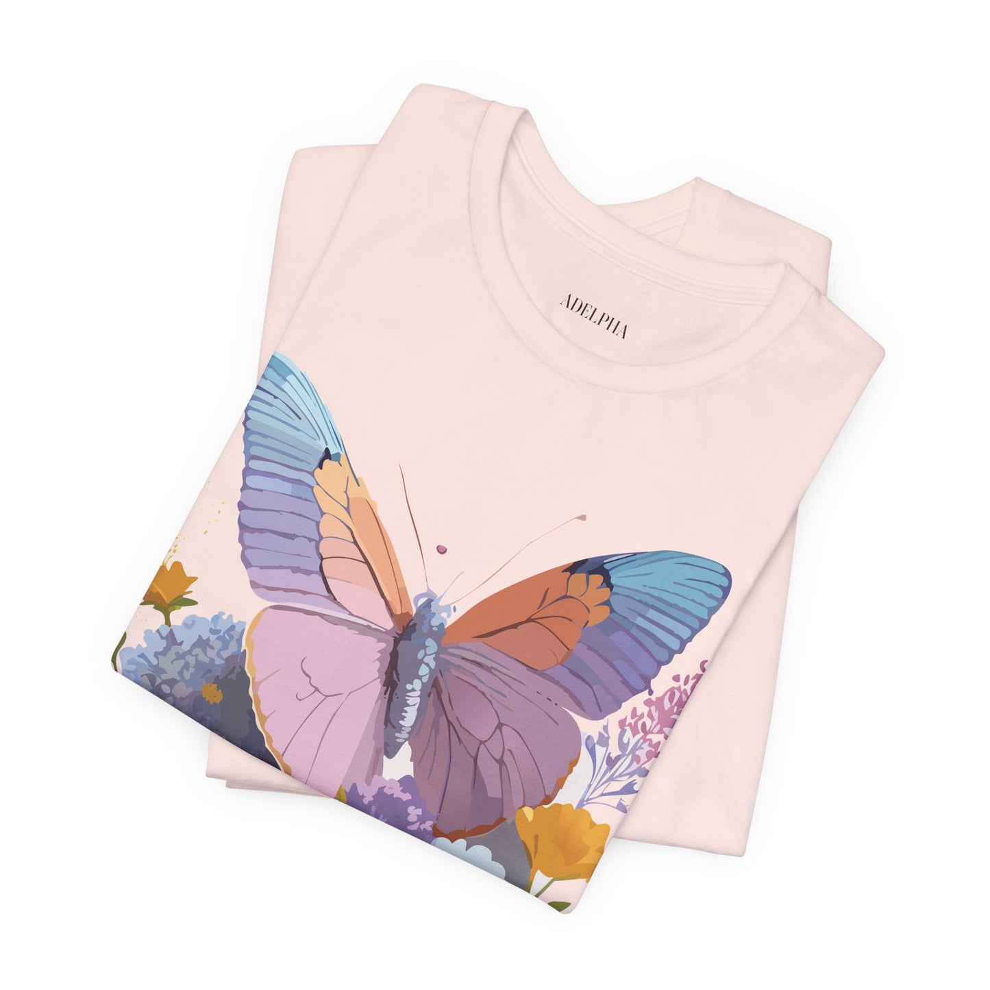 T-Shirt aus natürlicher Baumwolle mit Schmetterling