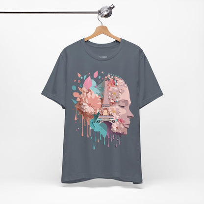 Natural Cotton Tee Shirt - Beautiful Places Collection - Paris Printify