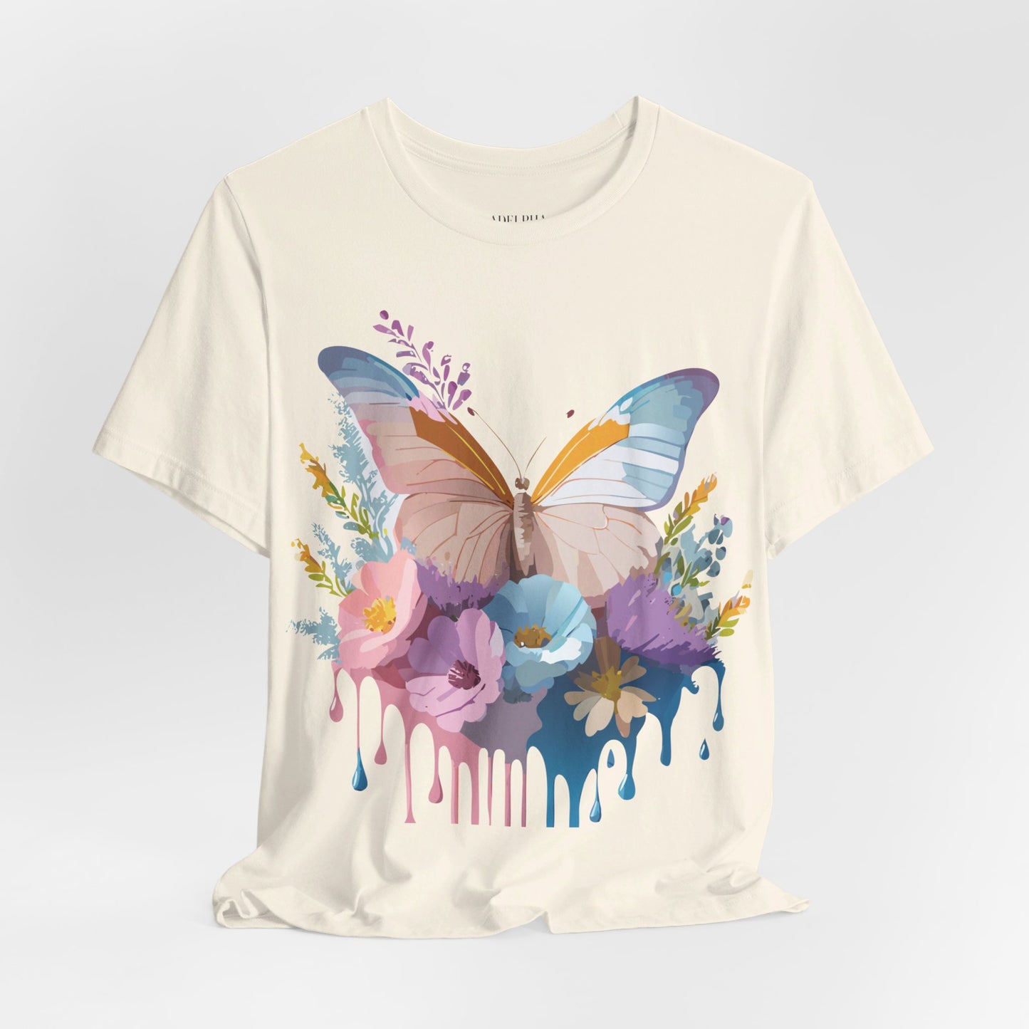 T-Shirt aus natürlicher Baumwolle mit Schmetterling