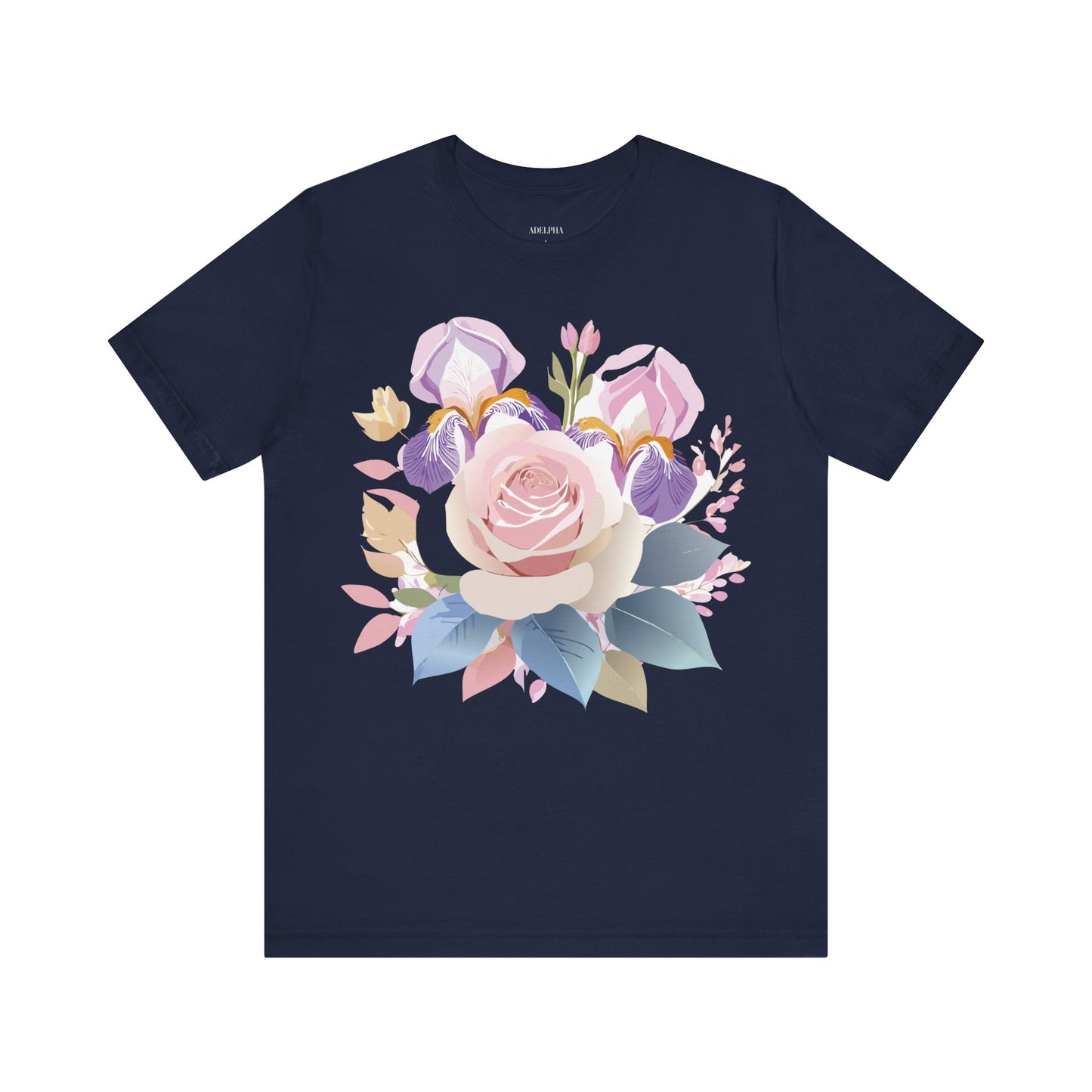 Natural Cotton Tee Shirt with Flowers