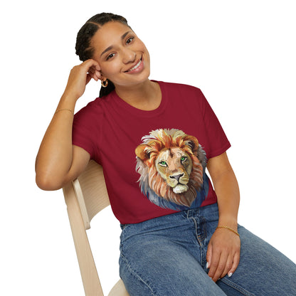 Lion Floral Tee Unisex Gildan Softstyle 64000 Cotton Short Sleeve Shirt
