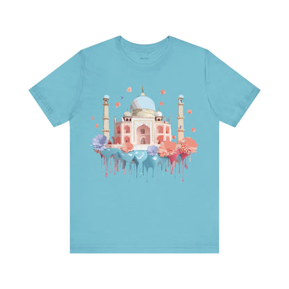 Natural Cotton Tee Shirt - Taj Mahal, India Printify