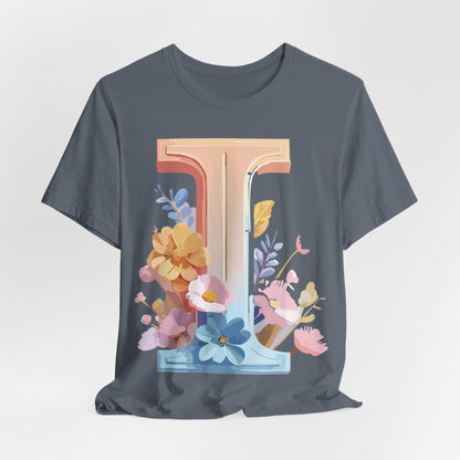 Natural Cotton Tee Shirt - Letters Collection - I Printify