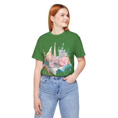 Natural Cotton Tee Shirt - Beautiful Places Collection - Paris Printify
