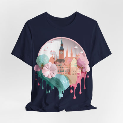 Natural Cotton Tee Shirt - Beautiful Places Collection - Prague Printify