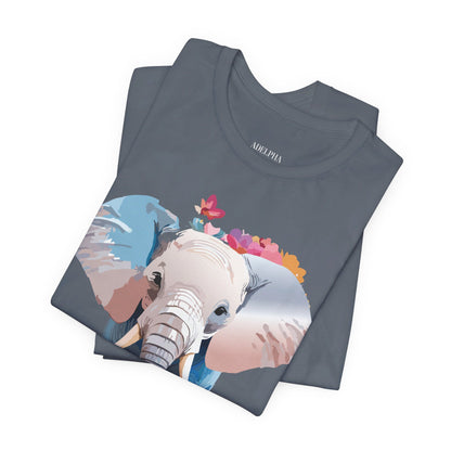 Natural Cotton Tee Shirt with Elephant Printify