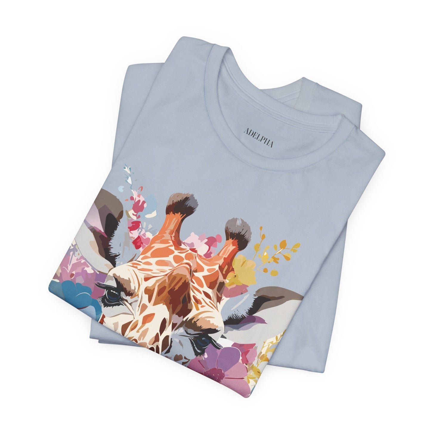 Natural Cotton Tee Shirt with Giraffe