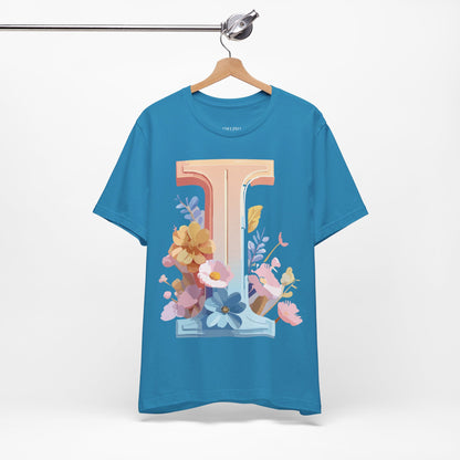 Natural Cotton Tee Shirt - Letters Collection - I Printify