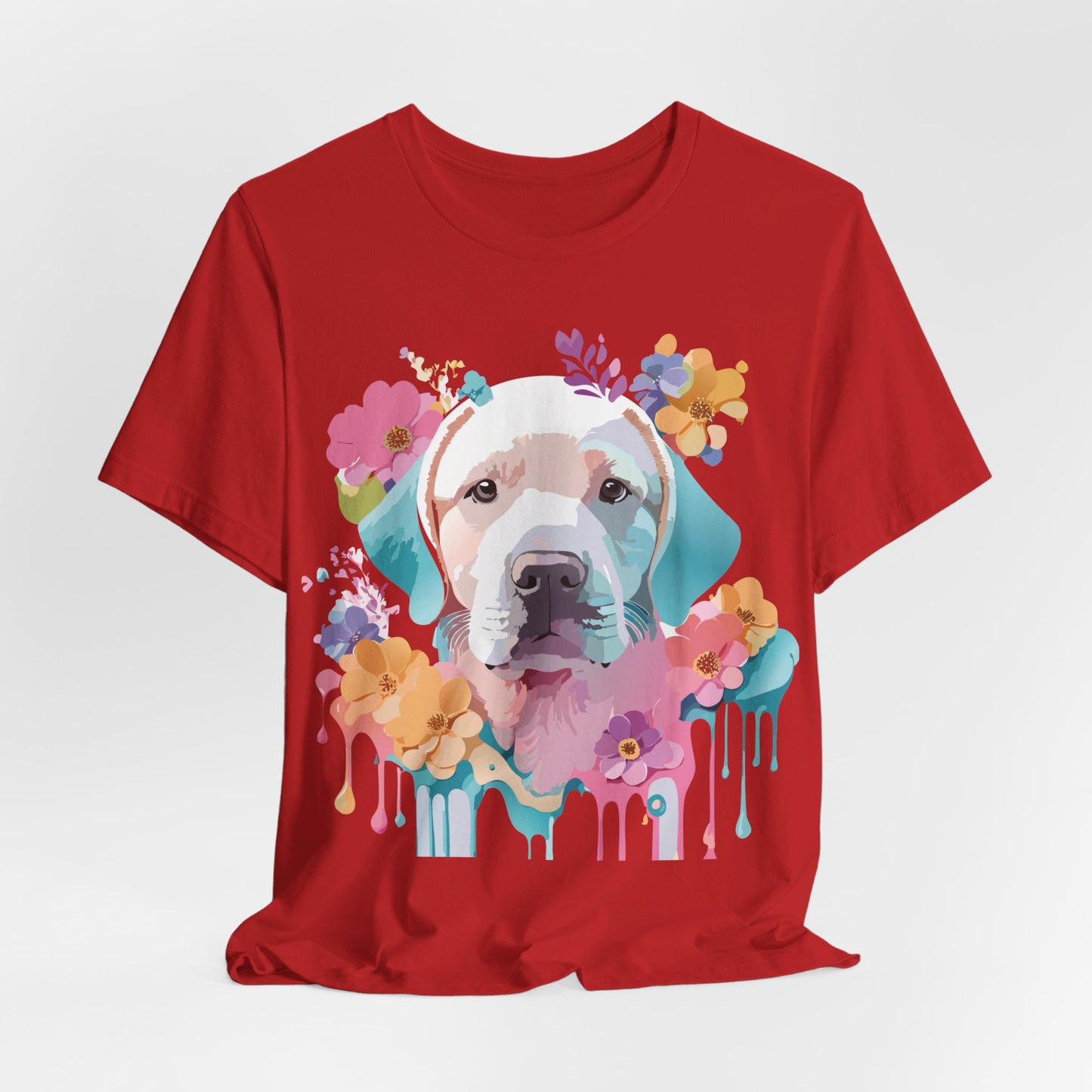 Natural Cotton Tee Shirt with Dog