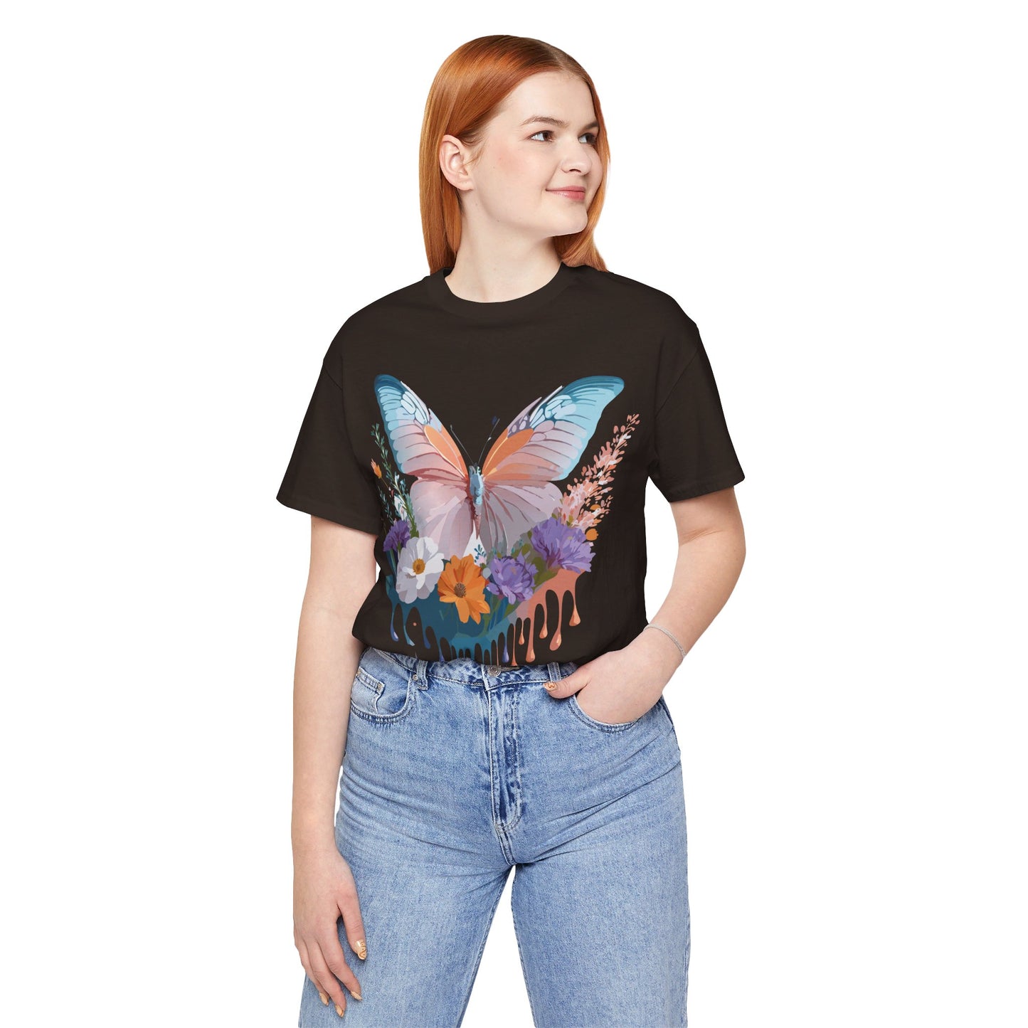 T-shirt en coton naturel avec papillon