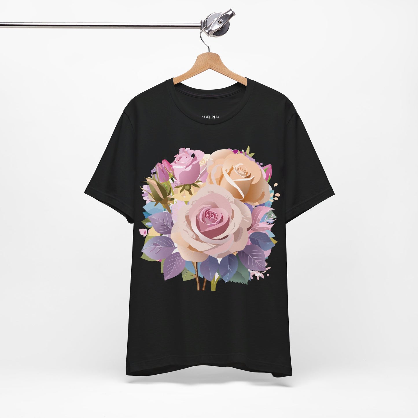 T-shirt en coton naturel avec fleurs