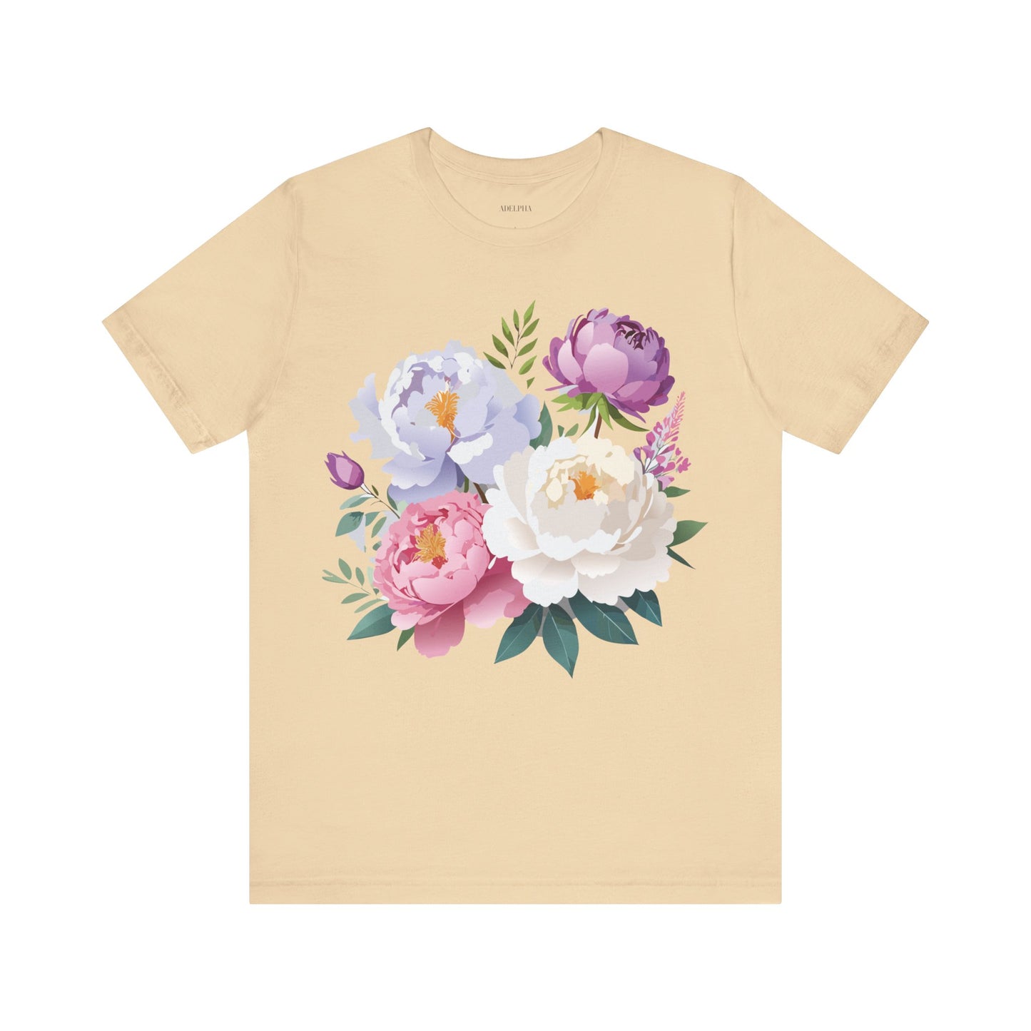 T-shirt en coton naturel avec fleurs