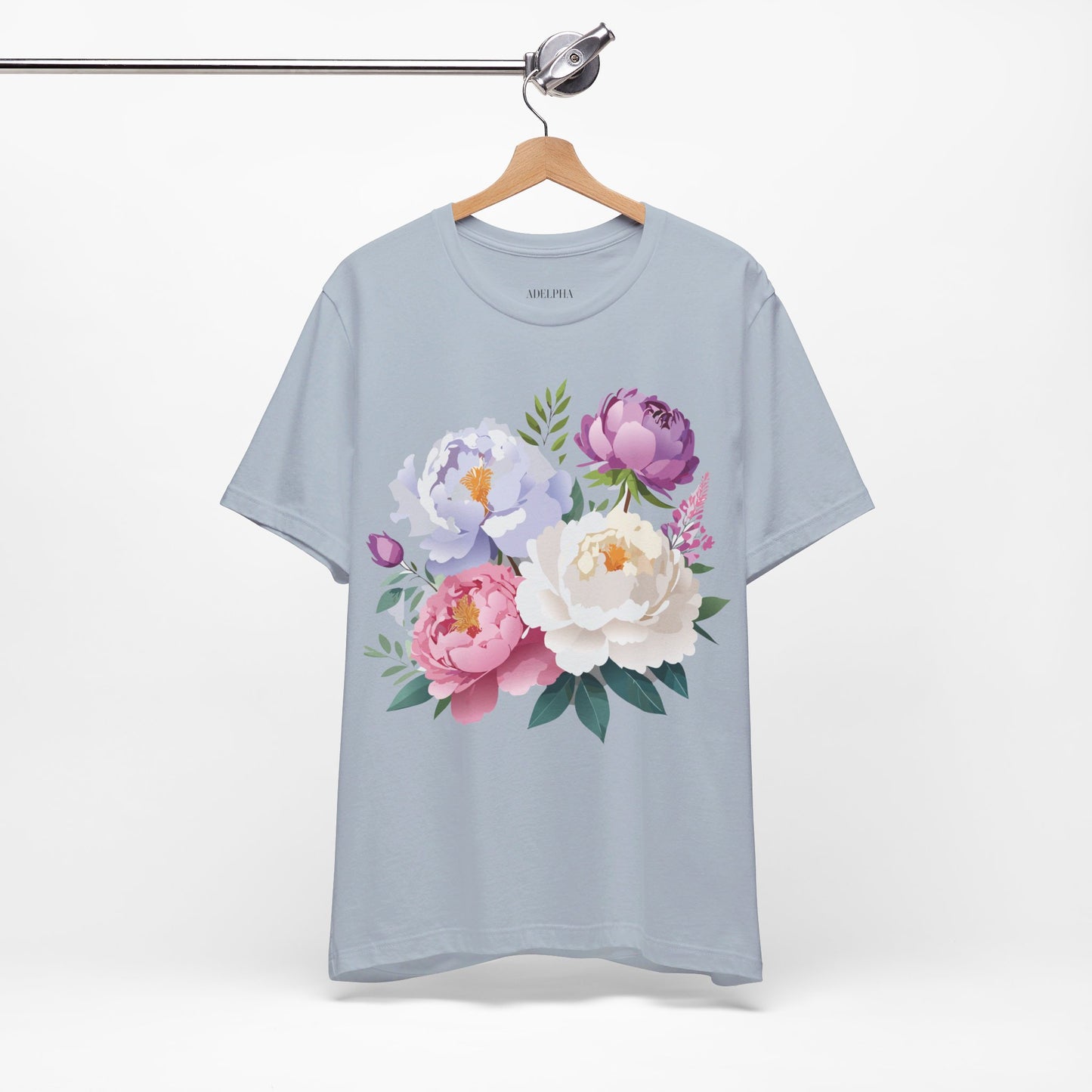 T-shirt en coton naturel avec fleurs