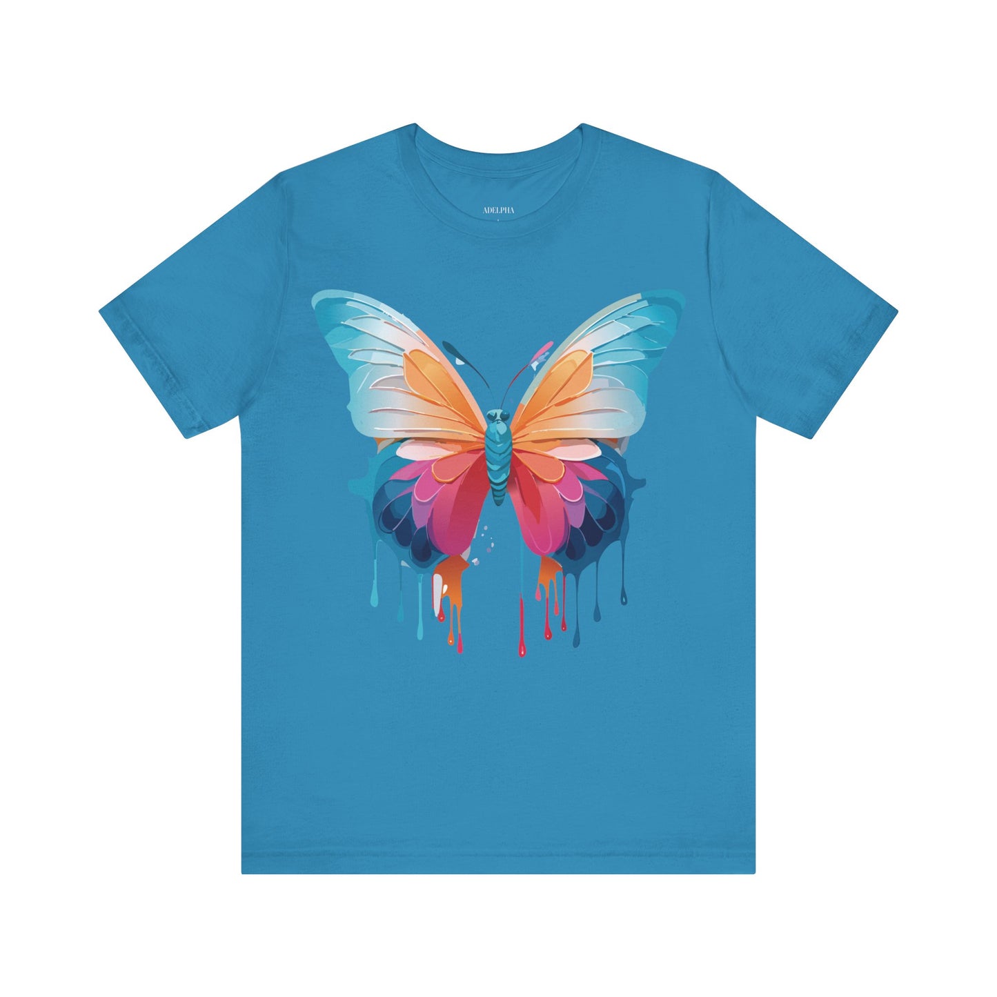 Natural Cotton Tee Shirt with Butterfly