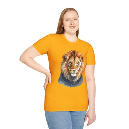 Lion Shirt Unisex Animal Tee Gildan Softstyle 64000 100 Percent Ring Spun Cotton
