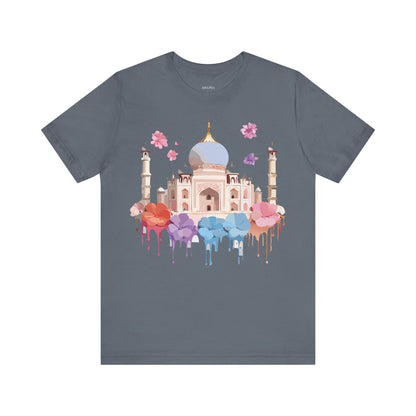 Natural Cotton Tee Shirt - Taj Mahal, India Printify