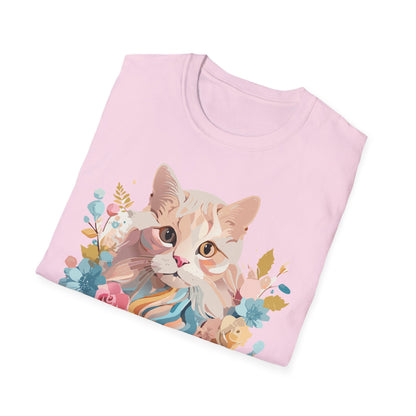 Unisex Cat Shirt Kitten Tee Cat Lover Tee Softstyle 64000 Gildan