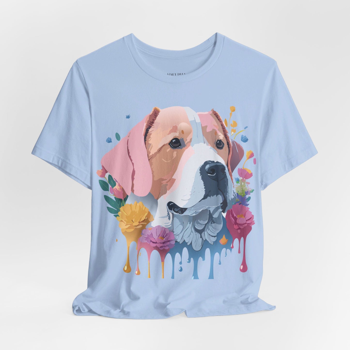 Natural Cotton Tee Shirt with Dog