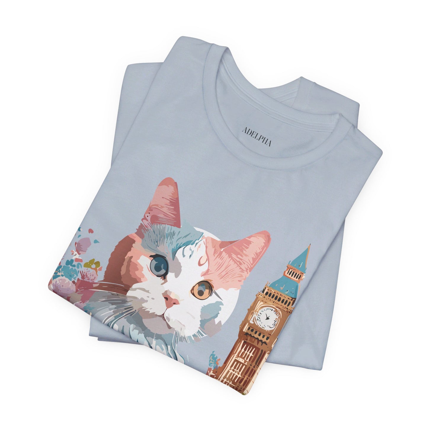 Natural Cotton Tee Shirt with Cat