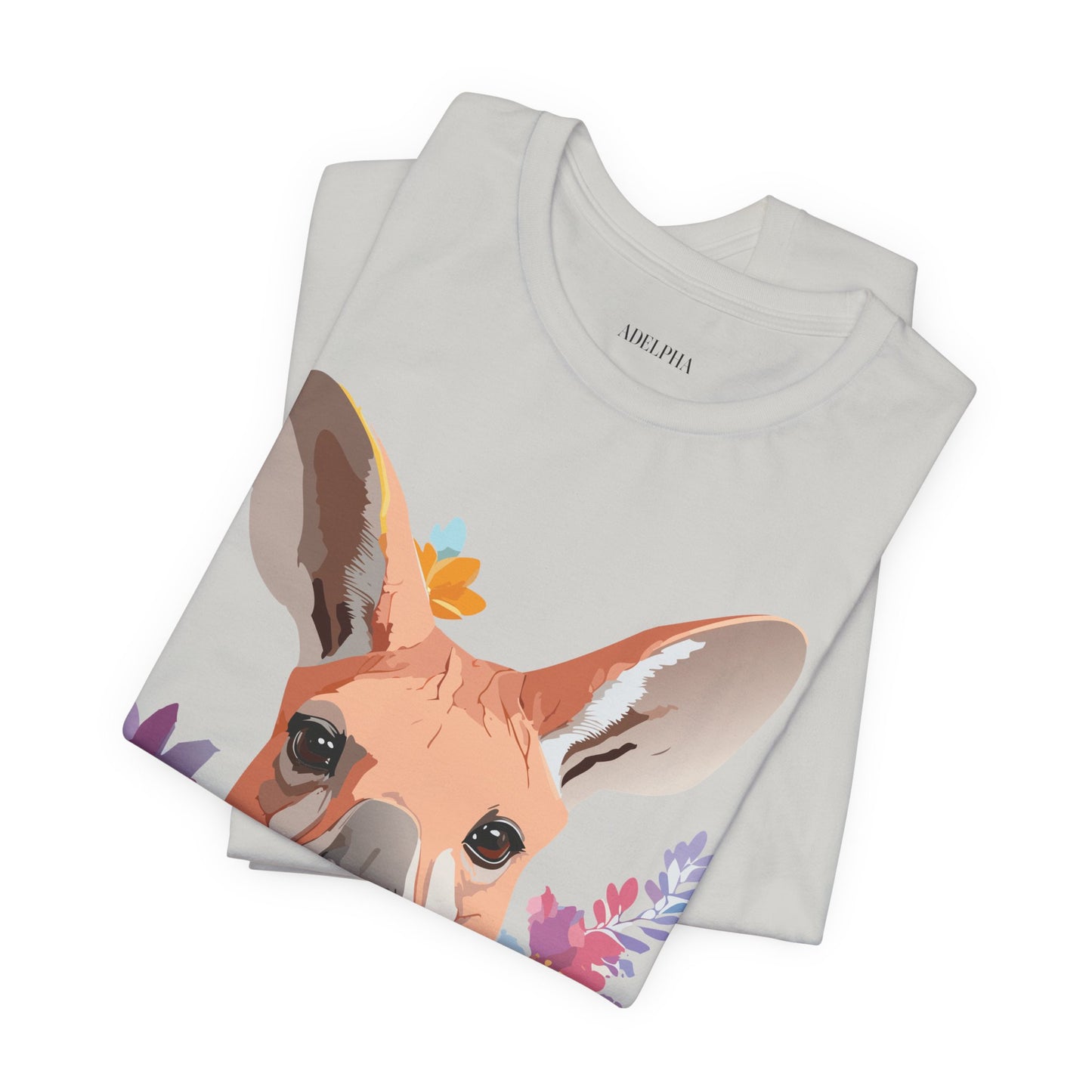 Natural Cotton Tee Shirt with Kangaroo