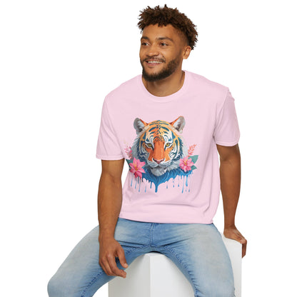 Tiger Unisex Softstyle T Shirt 100 Percent Cotton Gildan 64000 Animal Tee
