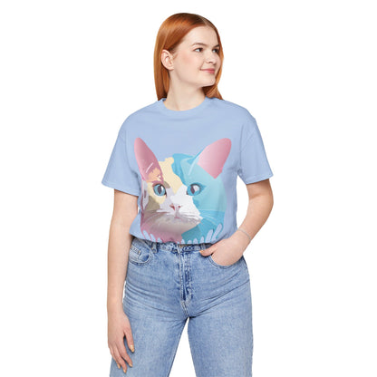 Natural Cotton Tee Shirt with Cat Printify