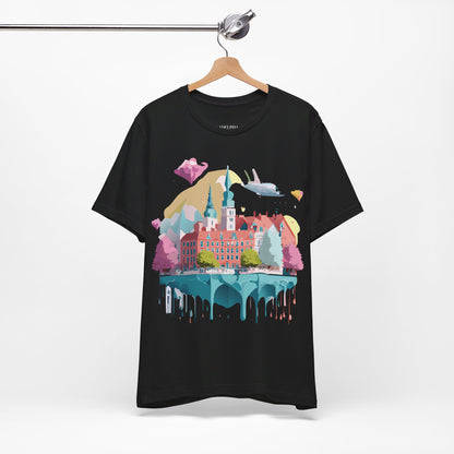 Natural Cotton Tee Shirt - Beautiful Places Collection - Warnemünde and Rostock - Germany Printify