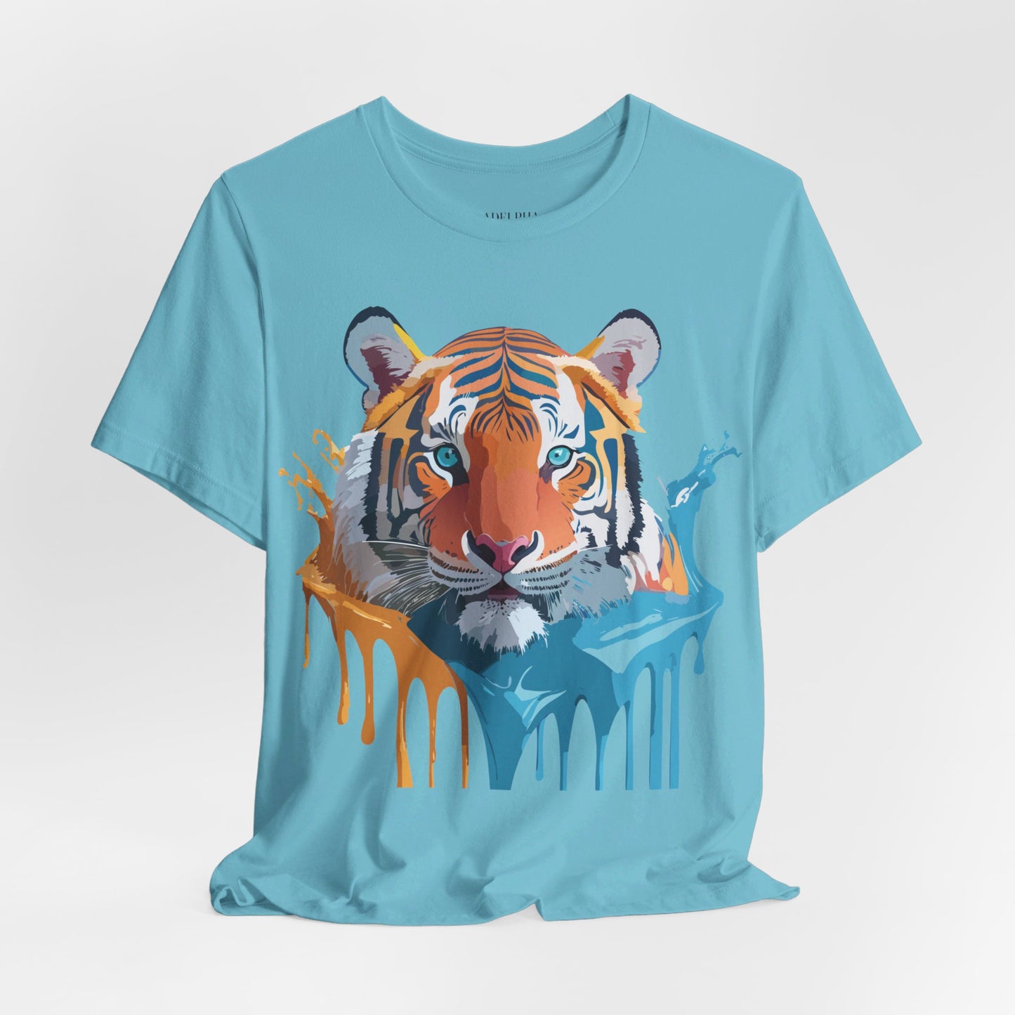 T-shirt en coton naturel avec motif tigre