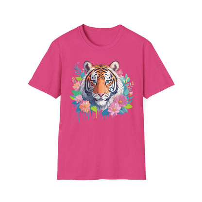 Tiger Themed Unisex Cotton Short Sleeve T Shirt Animal Print Tee