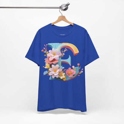 Natural Cotton Tee Shirt - Letters Collection - E Printify