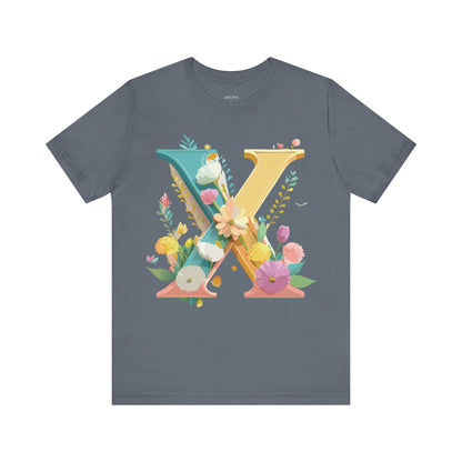 Natural Cotton Tee Shirt - Letters Collection - X Printify